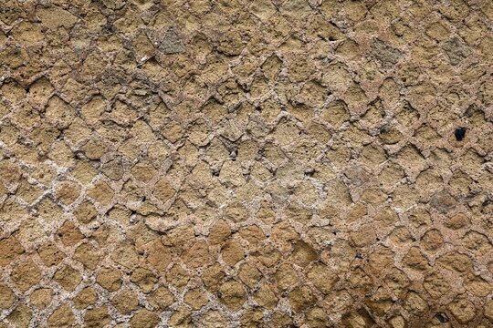 Ancient Roman opus reticulatum wall texture background