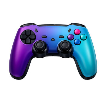 Modern dualshock controller with purple and teal gradient design