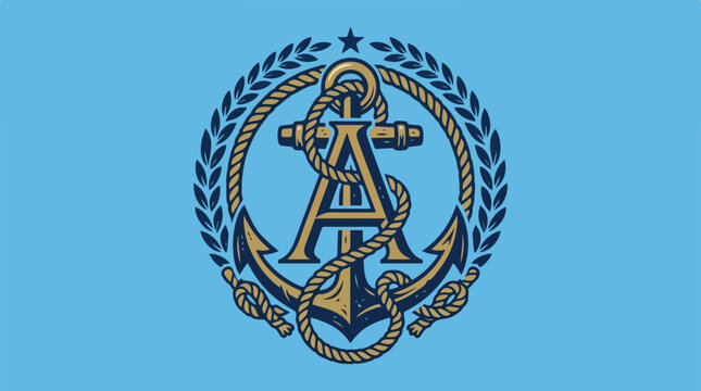Naval Anchor Emblem Symbol.