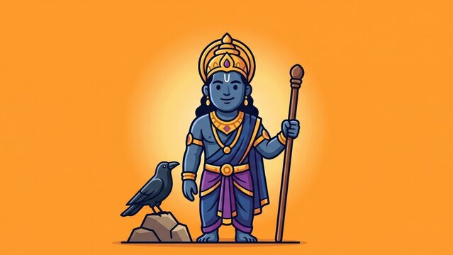Lord Shani Dev Bold Vector Devotion Design