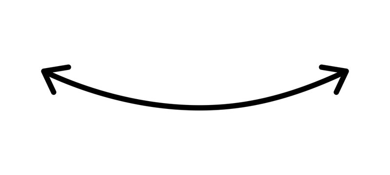 Curved double arrow line bidirectional direction symbol
