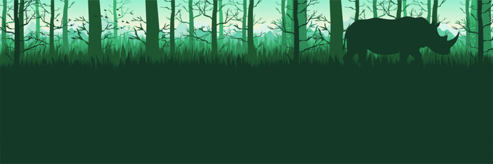 Minimalist wild nature background template in mint green tones © FahrizalNurMuhammad