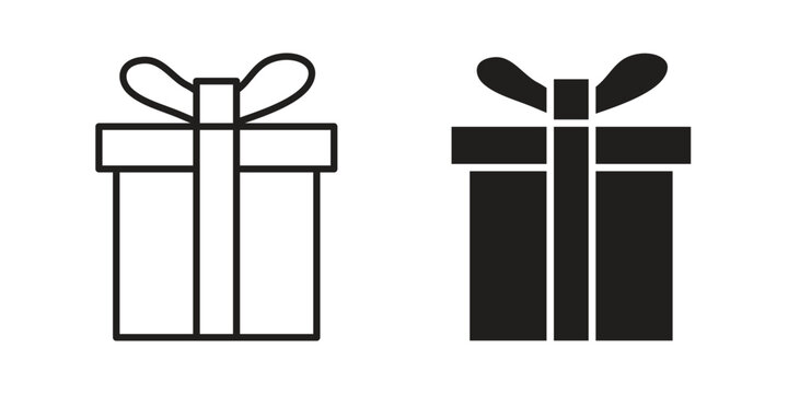 Gift icon for mobile application, button and website design.