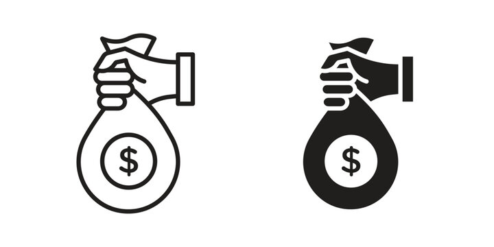 Investment icon for mobile application, button and website design.