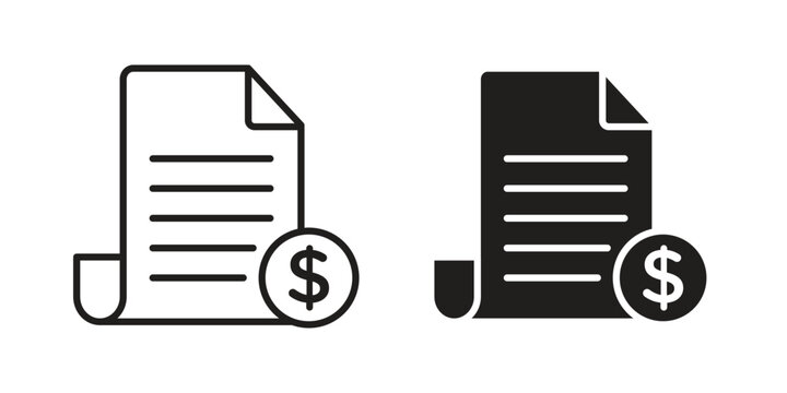 Invoice payment icon for mobile application, button and website design.