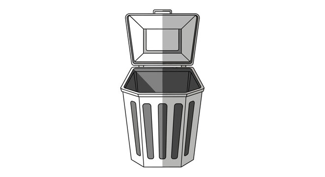 trash can with open lid silhouette high quality professional detailed modern elegant stylish clean crisp vibrant colorful digital creative innovative contemporary
