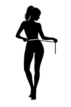 woman measuring her waist