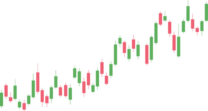 Japanese Candlestick Chart Showing Upward Trend illustration