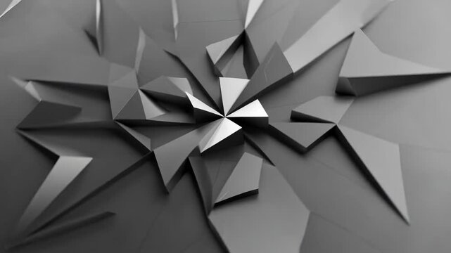 Abstract angular geometric shapes in modern style on dark background, concept of complexity and structure form