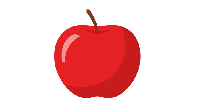 red apple silhouette with stem on white background silhouette high quality professional detailed modern elegant stylish clean crisp vibrant colorful digital