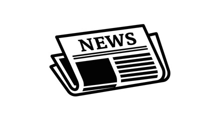 newspaper silhouette with bold news headline on white background silhouette high quality professional detailed modern elegant stylish clean crisp vibrant colorful © Sakib