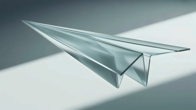 Translucent plastic paper plane &ndash; Ideal for childhood imagination themes, startup launch concepts, or travel tech marketing.