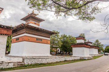 Fototapeta premium Stupas (chortens) in Paro town, Bhutan