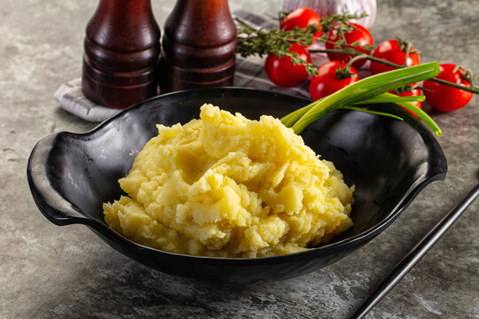 Mushed boiled potato homemade puree