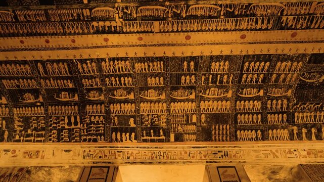 Interior of KV-9 Tomb with Egyptian wall paintings, Valley of the Kings. 