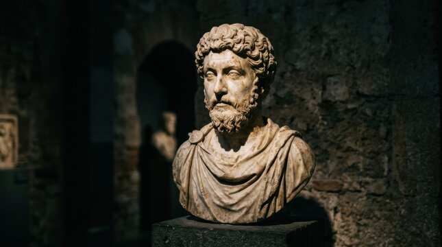Marcus aurelius marble bust exploring ancient roman history