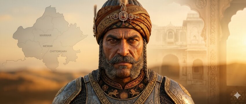 Rajput King Close-Up Rajasthan Heritage Style