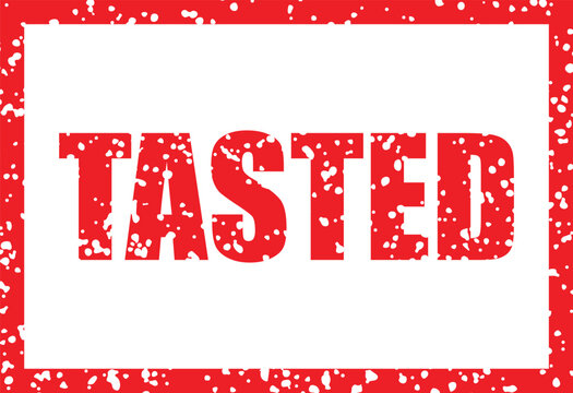Grunge Tasted Stamp Typography Vector with Red Distressed Texture