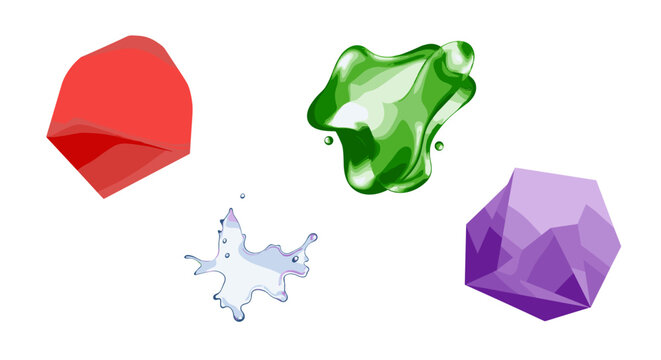 Collection of colorful geometric shapes