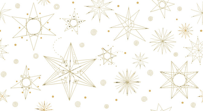 Elegant gold star ornaments with sparkling details