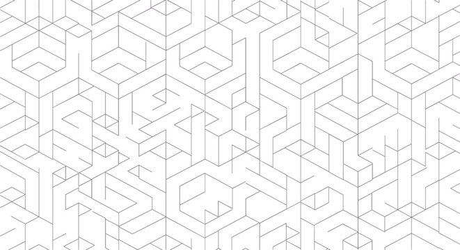 Abstract geometric pattern with 3d cube illusion design