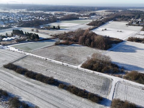 Felder bei Urberach im Winter