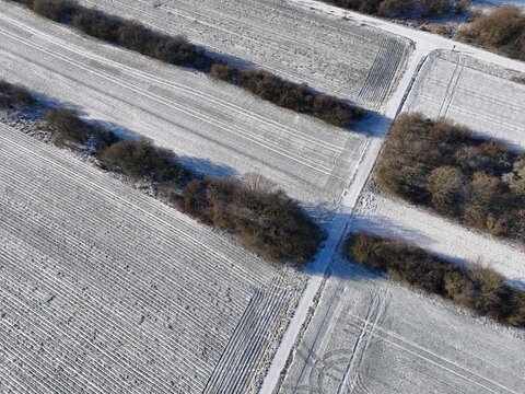 Felder bei Urberach im Winter