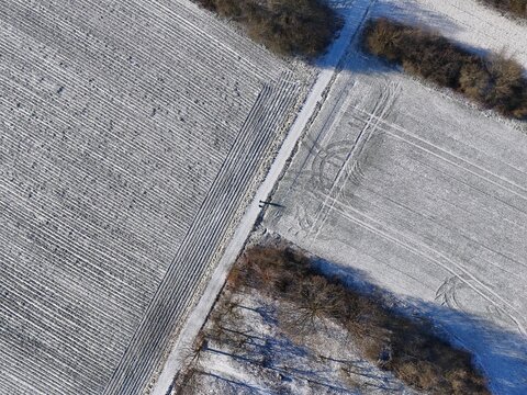Felder bei Urberach im Winter