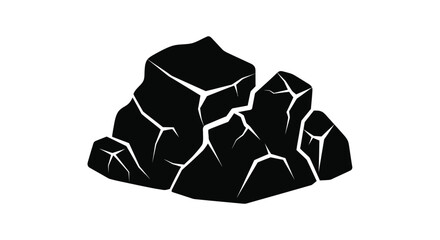 rock formation silhouette on transparent background high quality © lutfadi