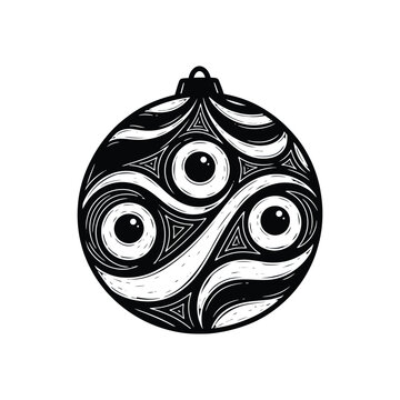 Māori koru eye pattern ornament hanger isolated on white background