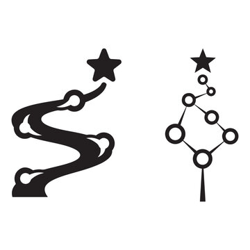 Creative idea path with star and connection nodes concept