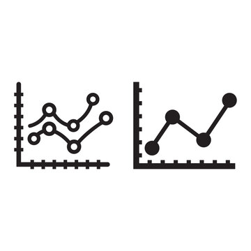 Simple line charts and graphs analytics data visualization concept