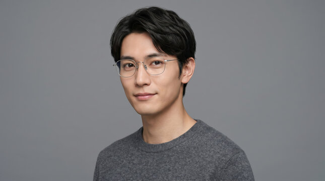 眼鏡を掛けた知的でスマートな男性のポートレート