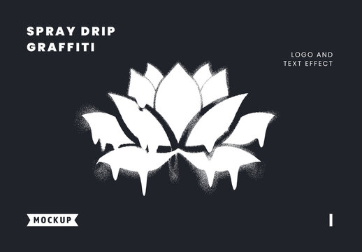 Spray Drip Graffiti Logo And Text Effect Mockup