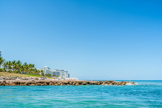 Boca Raton Inlet, Florida with city