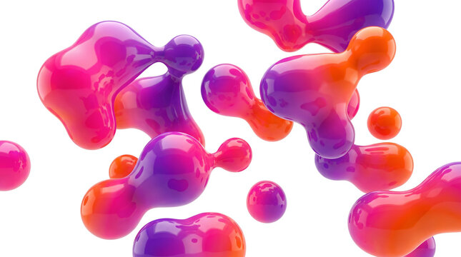 Glossy gradient blob shapes with smooth edges, isolated on white background, easy to cut and perfect for modern design.