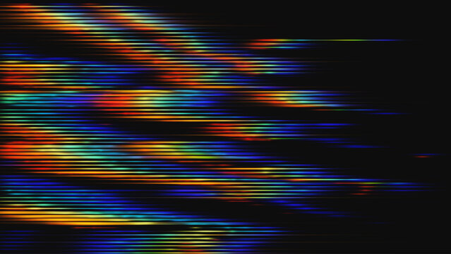 Light Streaks with RGB Motion Blur and Digital Glitch Effect
