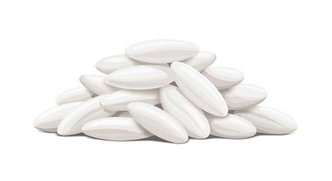 White pills, medicine tablets, pharmaceutical drugs, oval shaped, isolated on white background, healthcare concept, medical supplies
