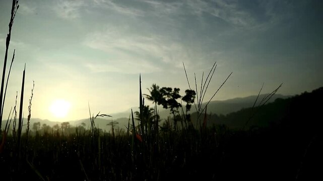 The natural beauty of the panorama at the foot of the mountain in Central Java, Indonesia