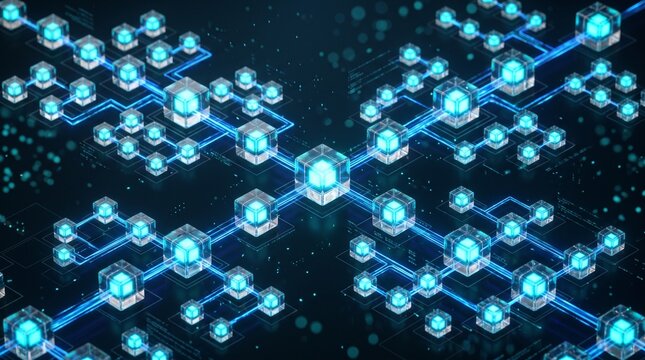 Complex 3D Algorithm Flowchart: Abstract Visualization of AI Logic, Data Processing, and Enterprise Automation