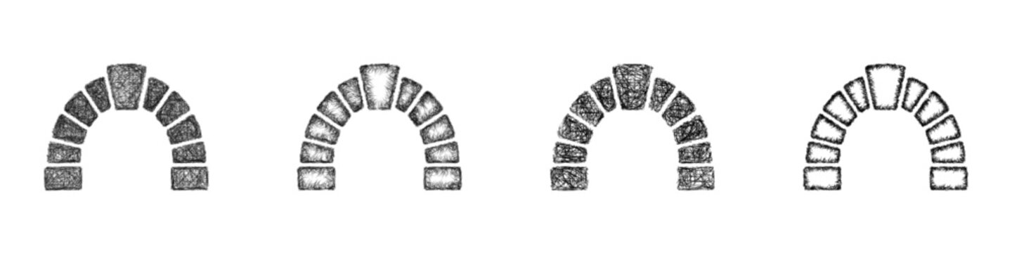 Sketch keystone icon design set
