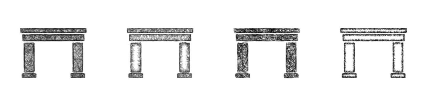 Sketch lintel icon design set