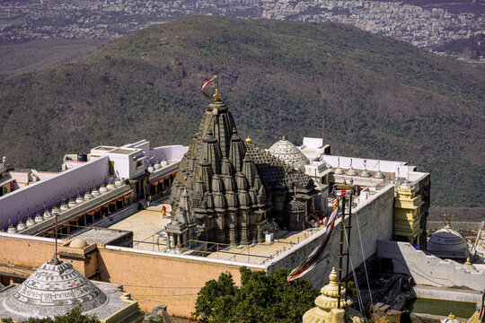 The Jain temples on Mount Girnar in Junagadh, Gujarat, dedicated to Neminath jain temple, the 22nd Tirthankara. 
