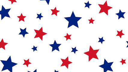 Obraz premium A background with red, blue, and white stars. A design element for Independence Day. Confetti stars. Fourth of July.