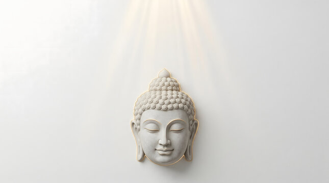 Happy Buddha Purnima, Vesak Day background with Meditating Buddha Statue