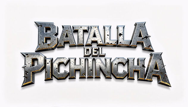 Batalla del Pichincha texto en estilo met&aacute;lico