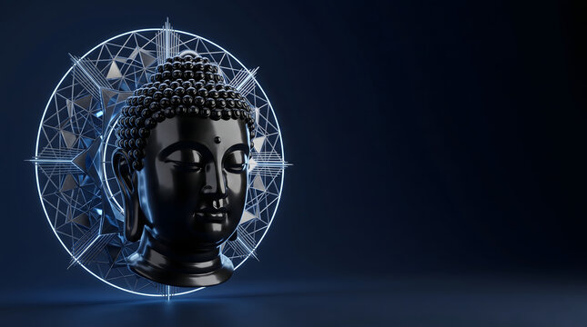 Happy Buddha Purnima, Vesak Day background with Meditating Buddha Statue