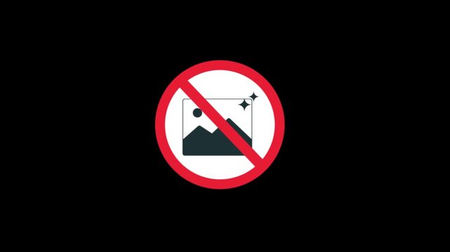 No Image or Photo Symbol on Black Background &ndash; Missing File or Error Concept