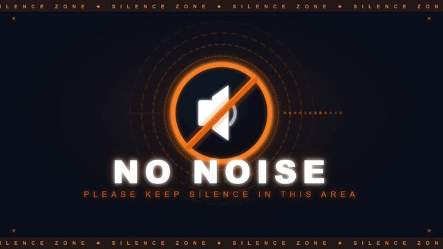 No noise prohibition sign with red warning symbol and speaker icon on dark background