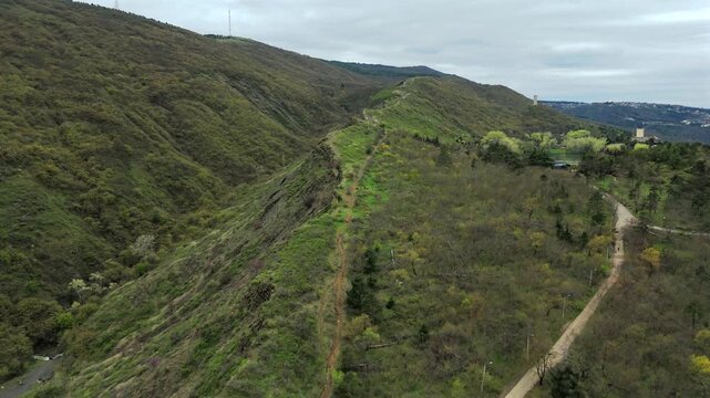 Hiking Over Narrow Single Track to turtle lake near Tbilisi
